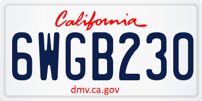 CA license plate 6WGB230