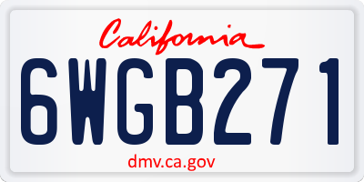 CA license plate 6WGB271