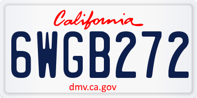 CA license plate 6WGB272