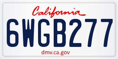 CA license plate 6WGB277