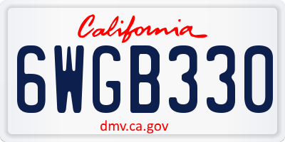 CA license plate 6WGB330