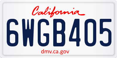 CA license plate 6WGB405