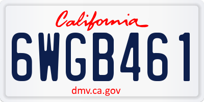 CA license plate 6WGB461