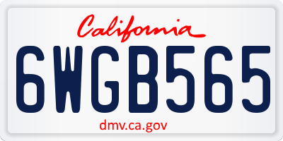 CA license plate 6WGB565