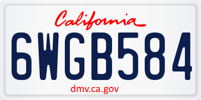 CA license plate 6WGB584