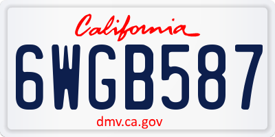 CA license plate 6WGB587