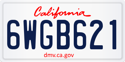 CA license plate 6WGB621