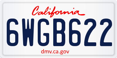 CA license plate 6WGB622