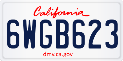 CA license plate 6WGB623