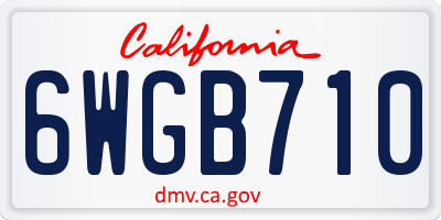 CA license plate 6WGB710