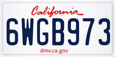 CA license plate 6WGB973
