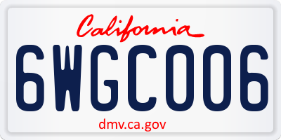 CA license plate 6WGC006