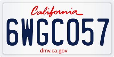 CA license plate 6WGC057