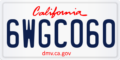 CA license plate 6WGC060