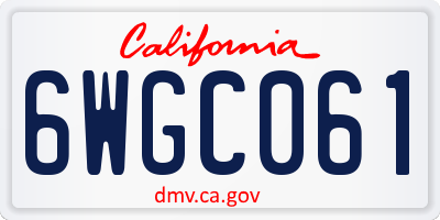 CA license plate 6WGC061