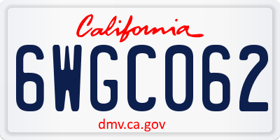 CA license plate 6WGC062