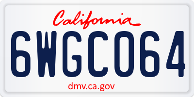 CA license plate 6WGC064