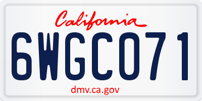 CA license plate 6WGC071