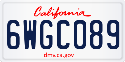 CA license plate 6WGC089