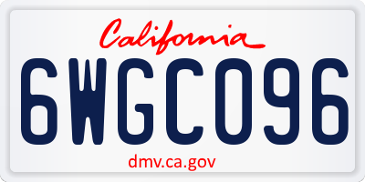 CA license plate 6WGC096