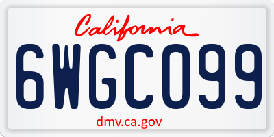 CA license plate 6WGC099