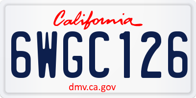 CA license plate 6WGC126