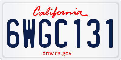 CA license plate 6WGC131