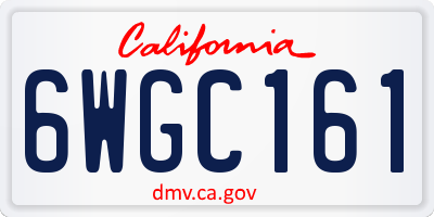 CA license plate 6WGC161