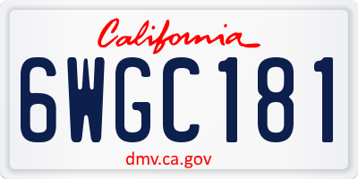 CA license plate 6WGC181