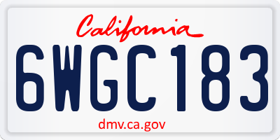CA license plate 6WGC183