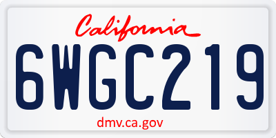 CA license plate 6WGC219
