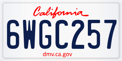 CA license plate 6WGC257