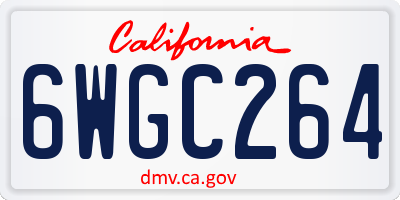 CA license plate 6WGC264