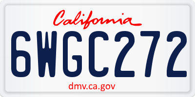 CA license plate 6WGC272