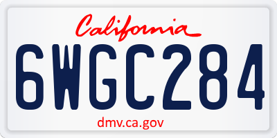 CA license plate 6WGC284