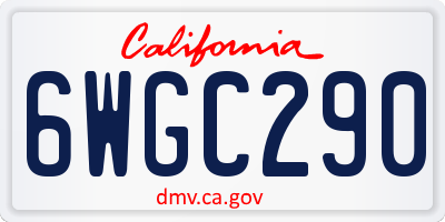 CA license plate 6WGC290