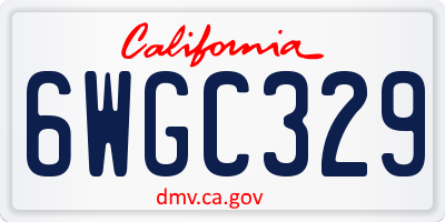 CA license plate 6WGC329