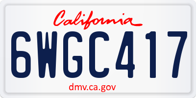 CA license plate 6WGC417
