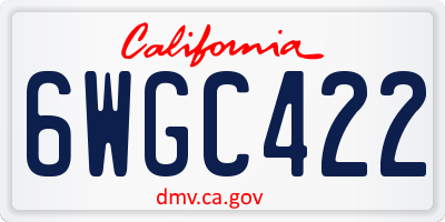CA license plate 6WGC422