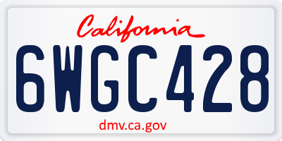 CA license plate 6WGC428