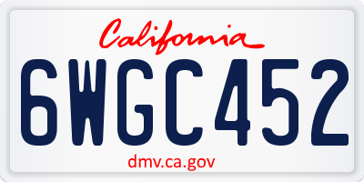CA license plate 6WGC452