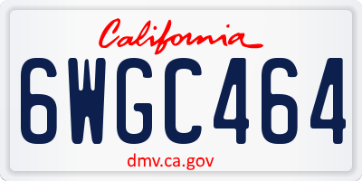 CA license plate 6WGC464
