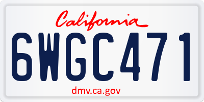 CA license plate 6WGC471