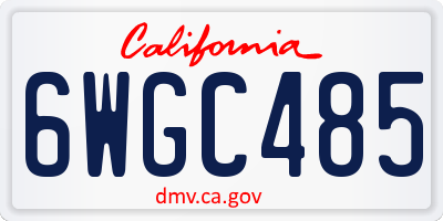 CA license plate 6WGC485