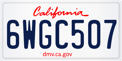 CA license plate 6WGC507