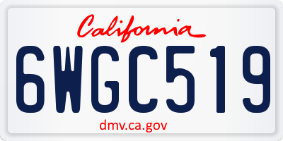 CA license plate 6WGC519
