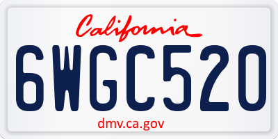 CA license plate 6WGC520