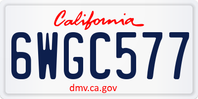 CA license plate 6WGC577