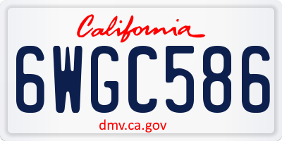 CA license plate 6WGC586