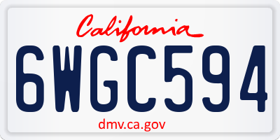 CA license plate 6WGC594